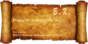Bugyis Kasszián névjegykártya